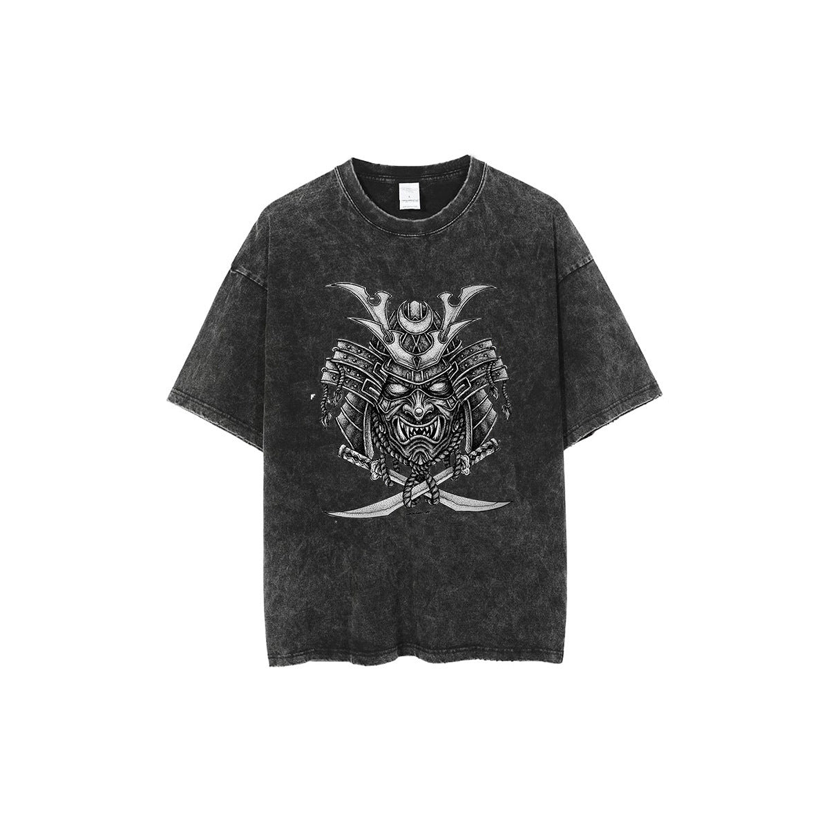 Camiseta Grunge para Hombre con Estampado de Calavera, y Efecto Lavado